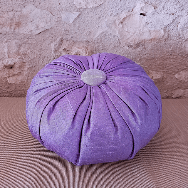 A Lavender filled Cushion – Lavender-Filled Purple Silk Cushion 