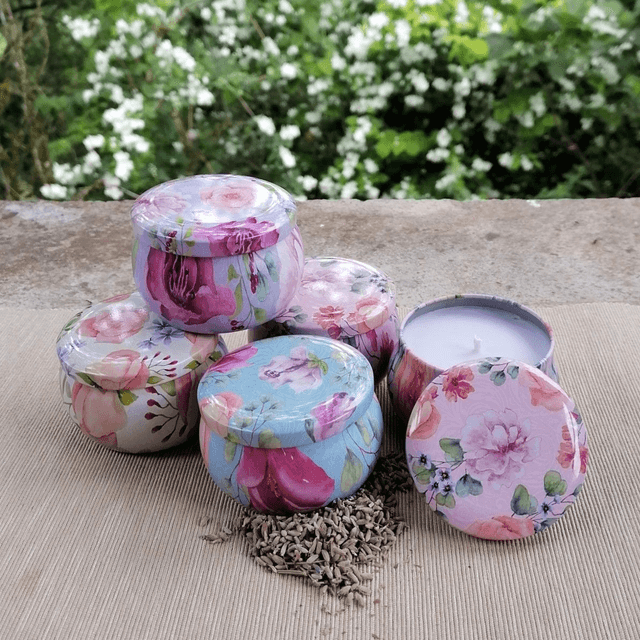A Lulu Lavender Soy Wax and Lavender Candle in a Tin