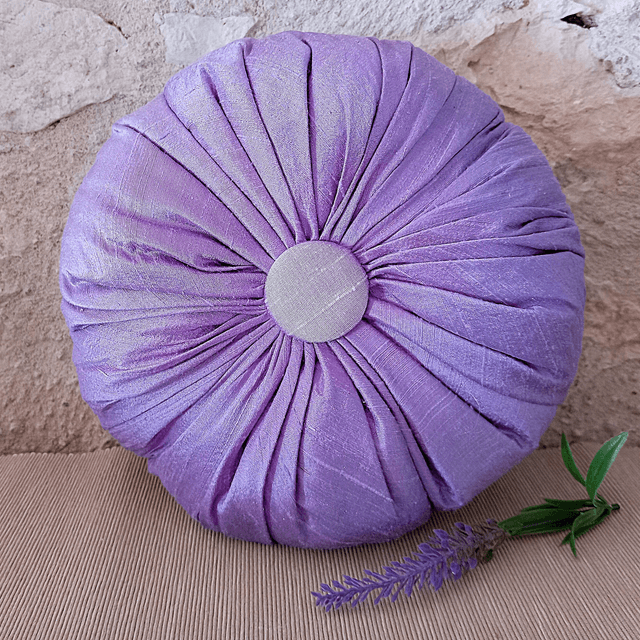 A Lavender filled Cushion – Lavender-Filled Purple Silk Cushion 